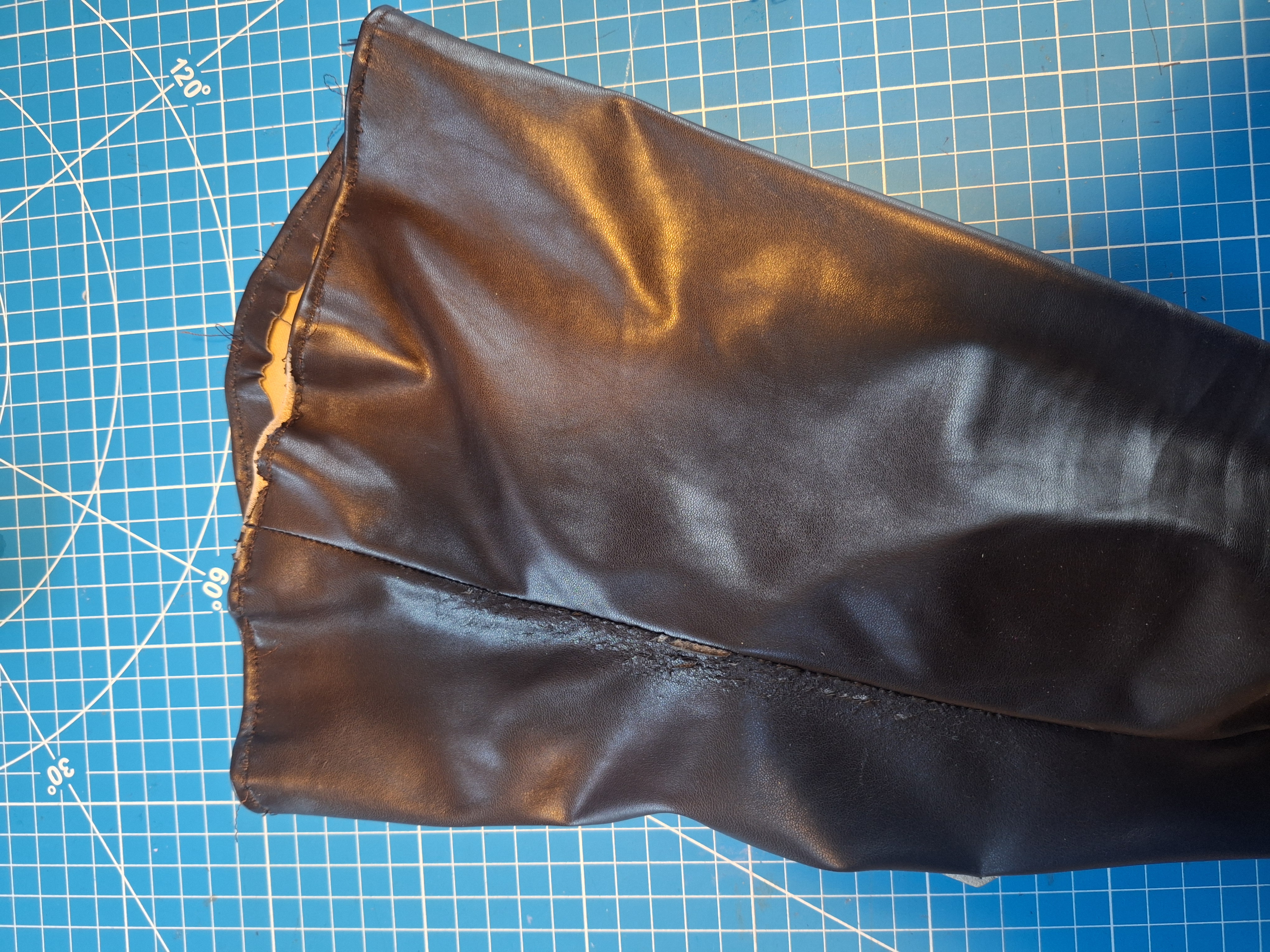 Ashe pants with the old brown material removed