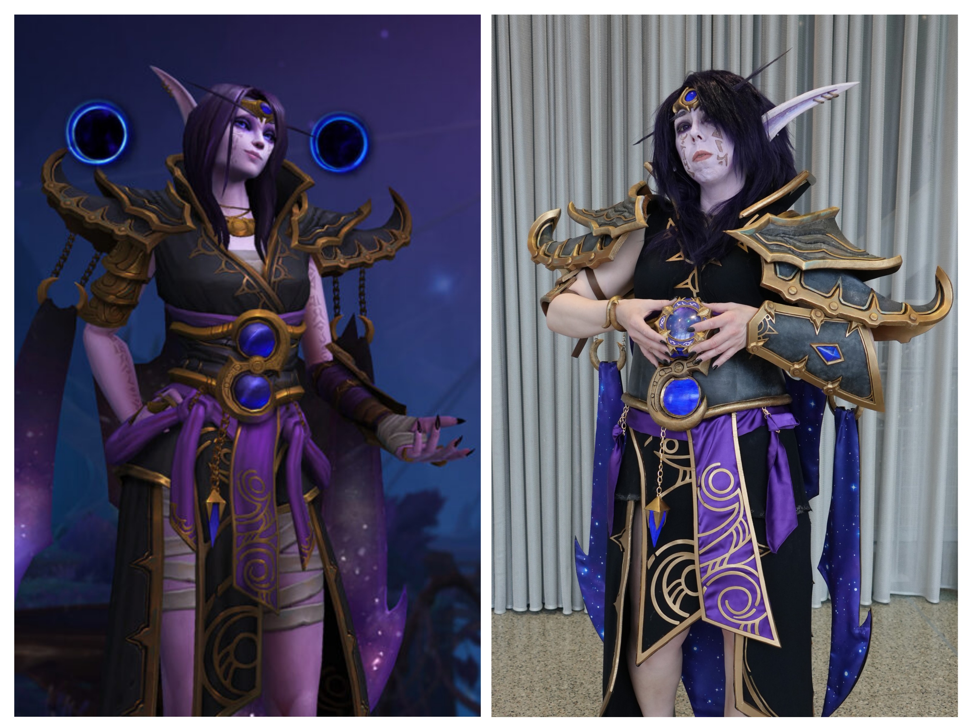 Comparison of Xal'atath game reference and my cosplay at Emerald City Comic Con 2026